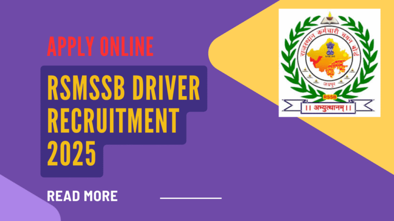 RSMSSB Driver Recruitment 2025
