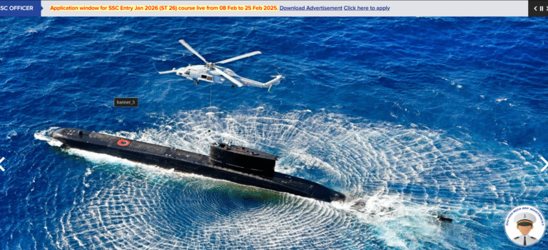 How to Apply Online for Navy Short Service Commission Officers (Various Posts) – January 2026 ST 26 Batch