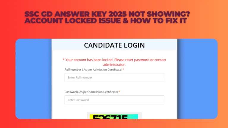 SSC GD Answer Key 2025 Not Showing