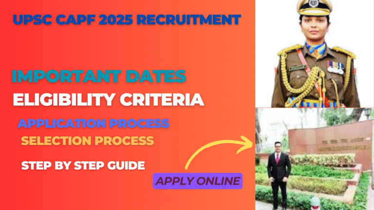 UPSC CAPF 2025 Recruitment