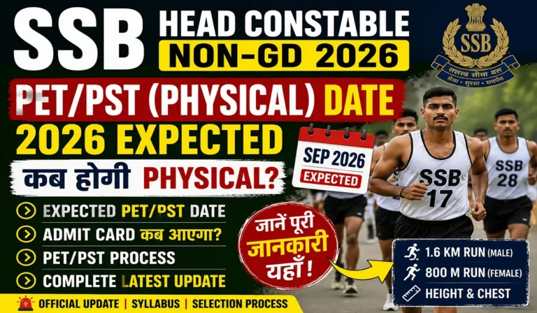 SSB Head Constable Non-GD Physical Date 2026