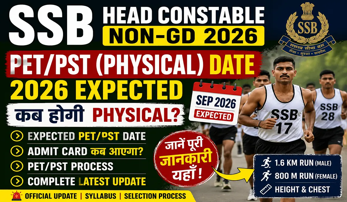 SSB Head Constable Non-GD Physical Date 2026